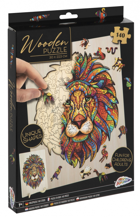 Puzzle 2D, din lemn, Leu, 145 piese [7]