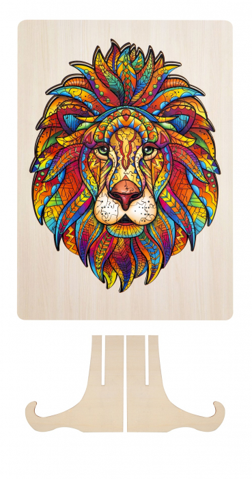 Puzzle 2D, din lemn, Leu, 145 piese [2]