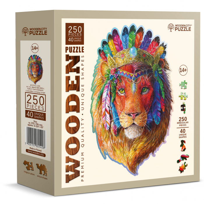 Puzzle 2D, din lemn, Leu mistic, 250 piese [9]