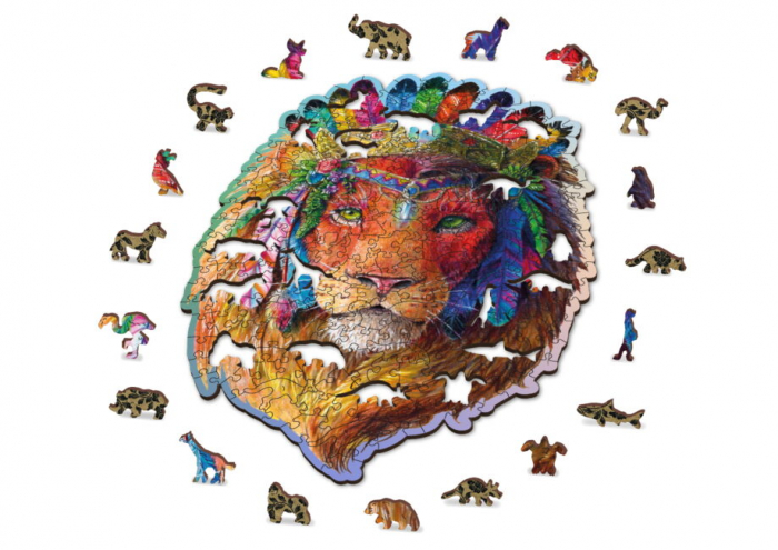 Puzzle 2D, din lemn, Leu mistic, 250 piese [4]