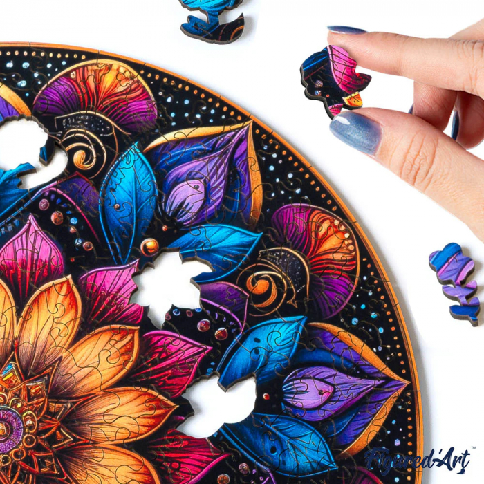 Puzzle 2D, din lemn, Mandala, 200 piese [4]