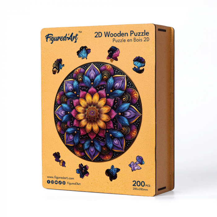 Puzzle 2D, din lemn, Mandala, 200 piese [7]