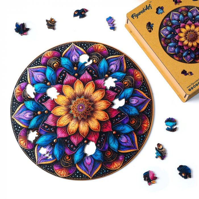 Puzzle 2D, din lemn, Mandala, 200 piese [2]