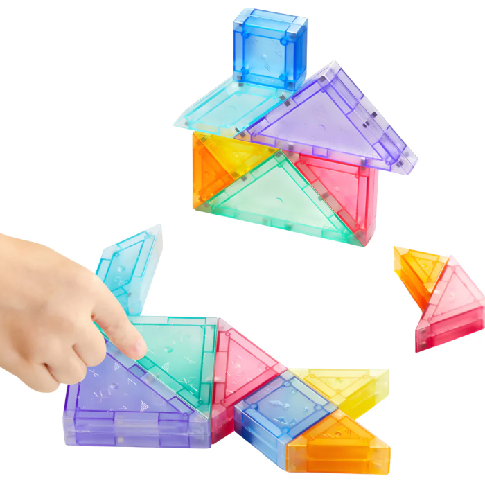 Puzzle 3D, din plastic, magnetic, Tangram, 7 piese [5]