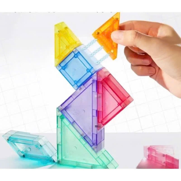 Puzzle 3D, din plastic, magnetic, Tangram, 7 piese [4]