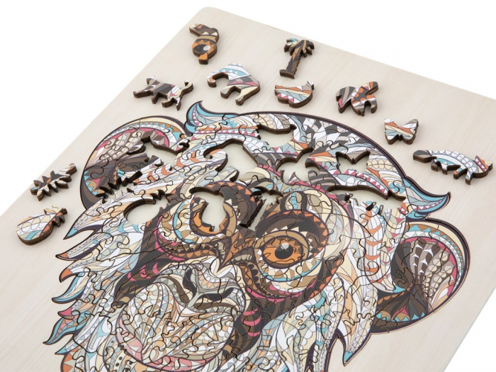 Puzzle 2D, din lemn, Maimuta, 133 piese [7]