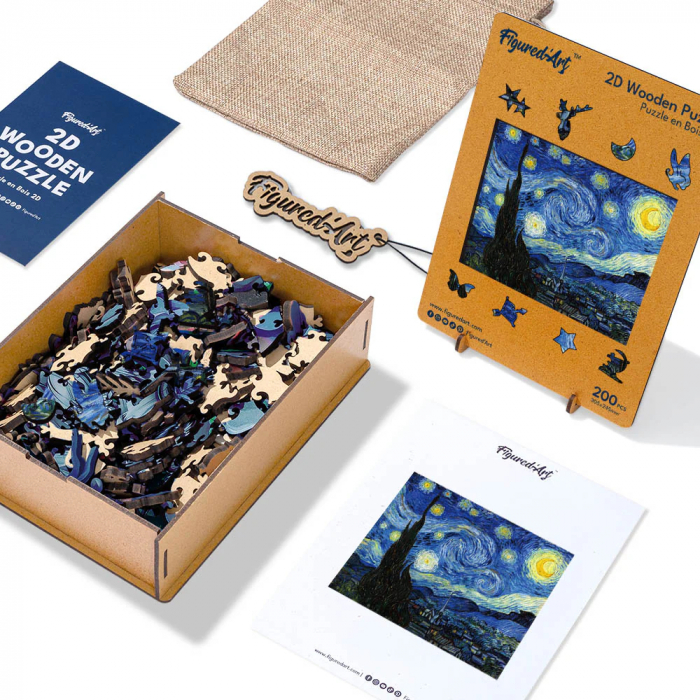 Puzzle 2D, din lemn, Noapte instelata, 200 piese [5]