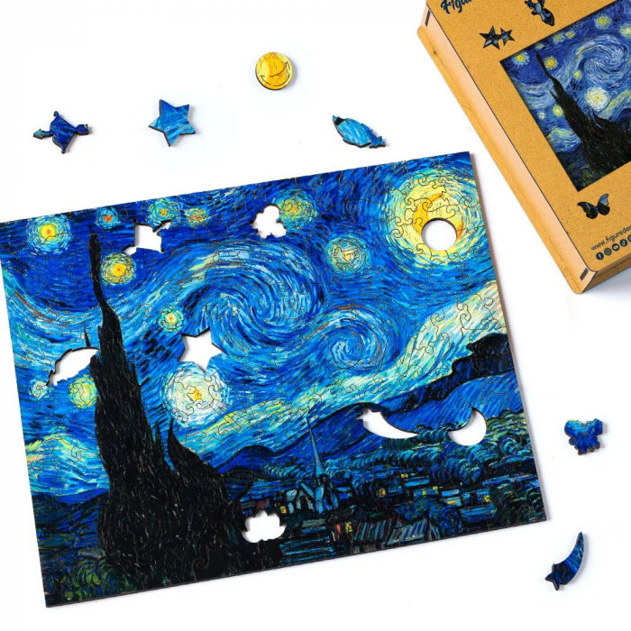 Puzzle 2D, din lemn, Noapte instelata, 200 piese [2]