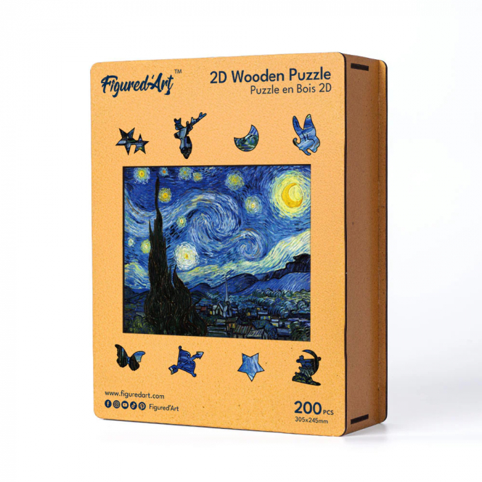 Puzzle 2D, din lemn, Noapte instelata, 200 piese [7]