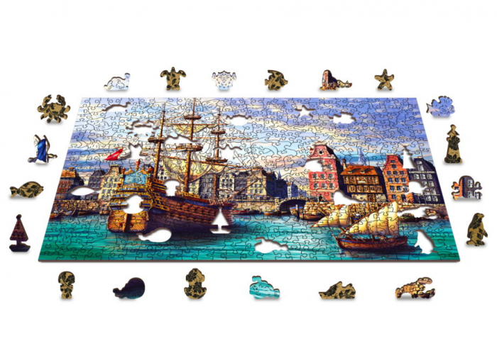 Puzzle 2D, din lemn, Nave in port, 505 piese [6]