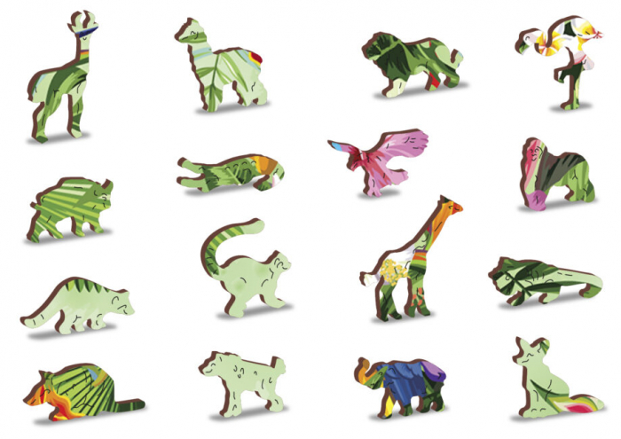 Puzzle 2D, din lemn, Pasari tropicale, 300 piese [5]