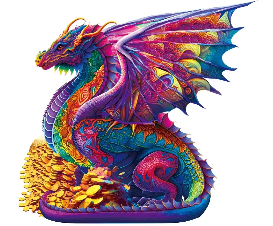 Puzzle 2D, din lemn, Dragon, 300 piese [3]