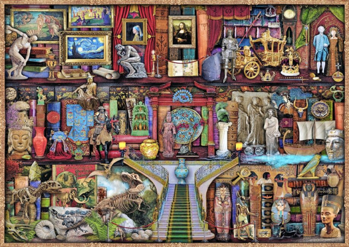 Puzzle 2D, din lemn, Rafturi de muzeu, 1010 piese [2]
