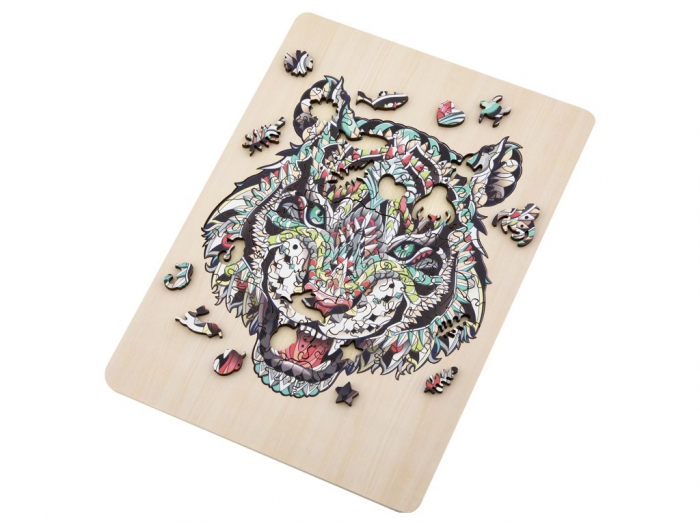 Puzzle 2D, din lemn, Tigru, 135 piese [2]