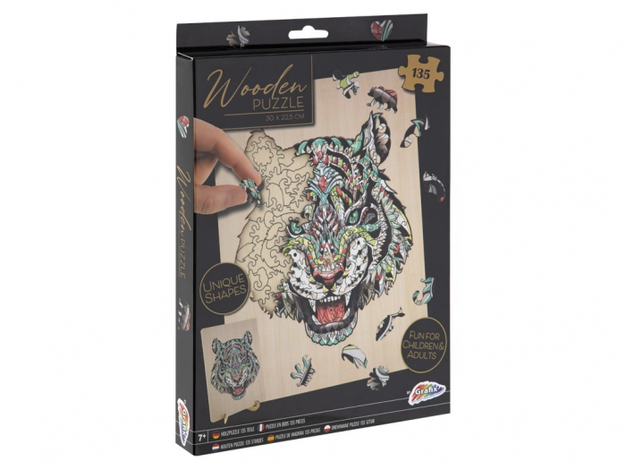 Puzzle 2D, din lemn, Tigru, 135 piese [10]