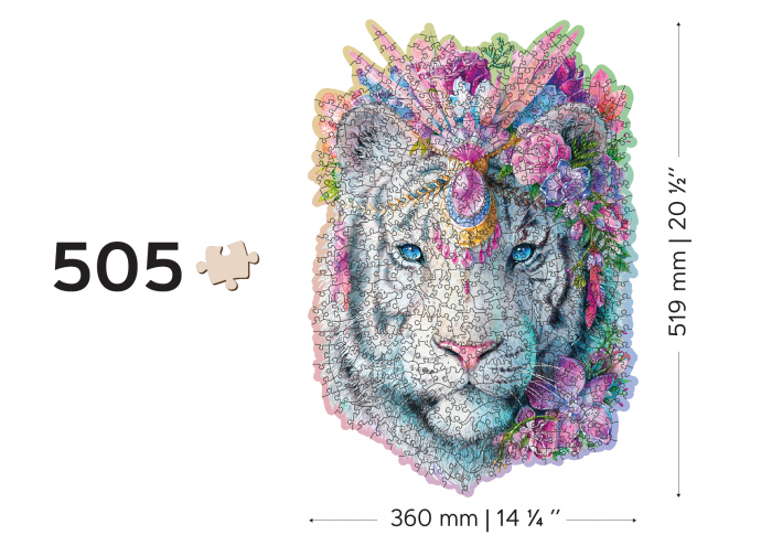 Puzzle 2D, din lemn, Tigru mistic, 505 piese [9]