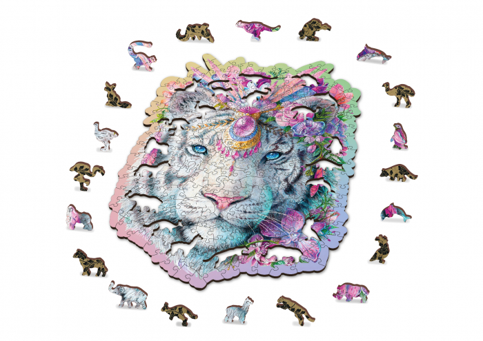 Puzzle 2D, din lemn, Tigru mistic, 505 piese [3]