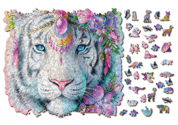 Puzzle 2D, din lemn, Tigru mistic, 505 piese [2]