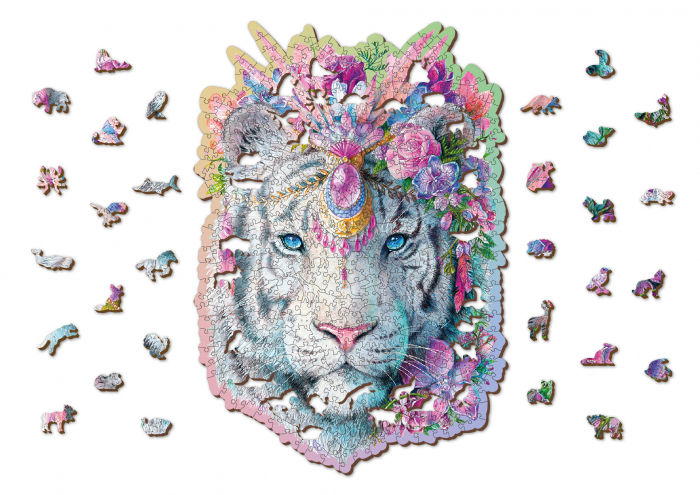 Puzzle 2D, din lemn, Tigru mistic, 505 piese [6]