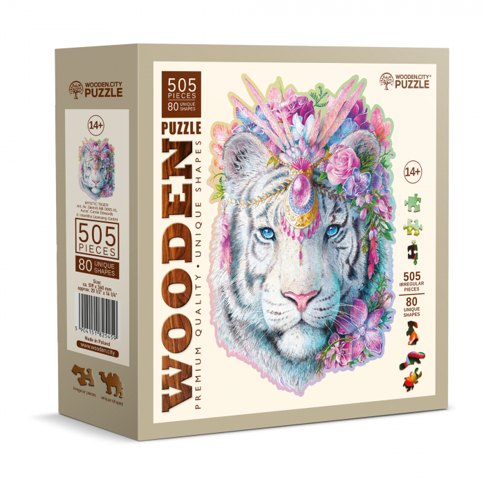 Puzzle 2D, din lemn, Tigru mistic, 505 piese [10]