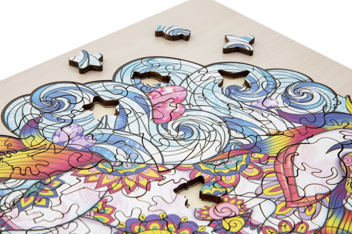 Puzzle 2D, din lemn, Unicorn, 129 piese AVAN [5]