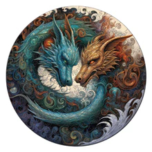 Puzzle 2D, din lemn, Dragonii energiei, 200 piese [1]