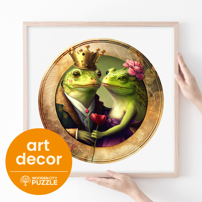 Puzzle 2D, din lemn, Dragostea broscutelor, 500 piese [5]
