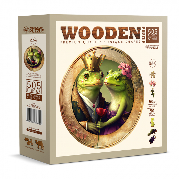 Puzzle 2D, din lemn, Dragostea broscutelor, 500 piese [9]