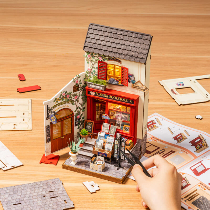 Puzzle 3D, Casuta DIY, Librarie in Viena, 290 piese [15]