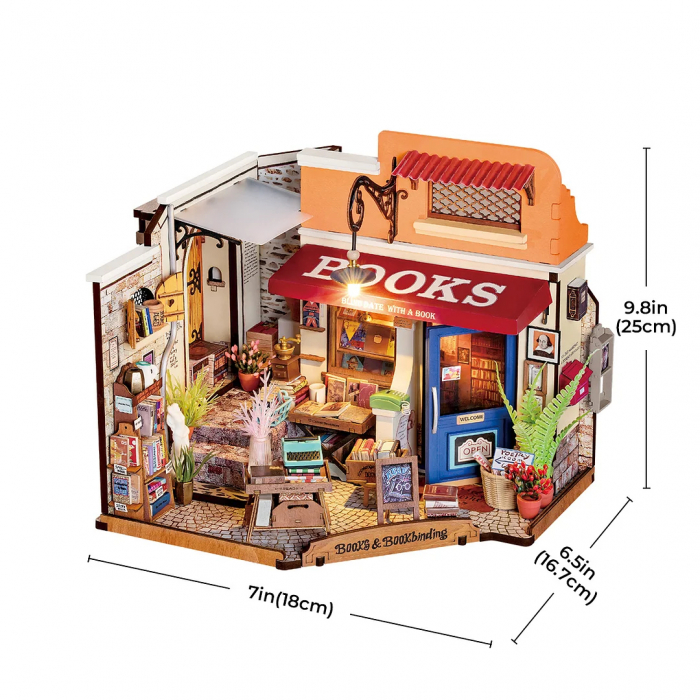 Book Nook, Casuta DIY, Libraria de la Colt, 108 piese [7]