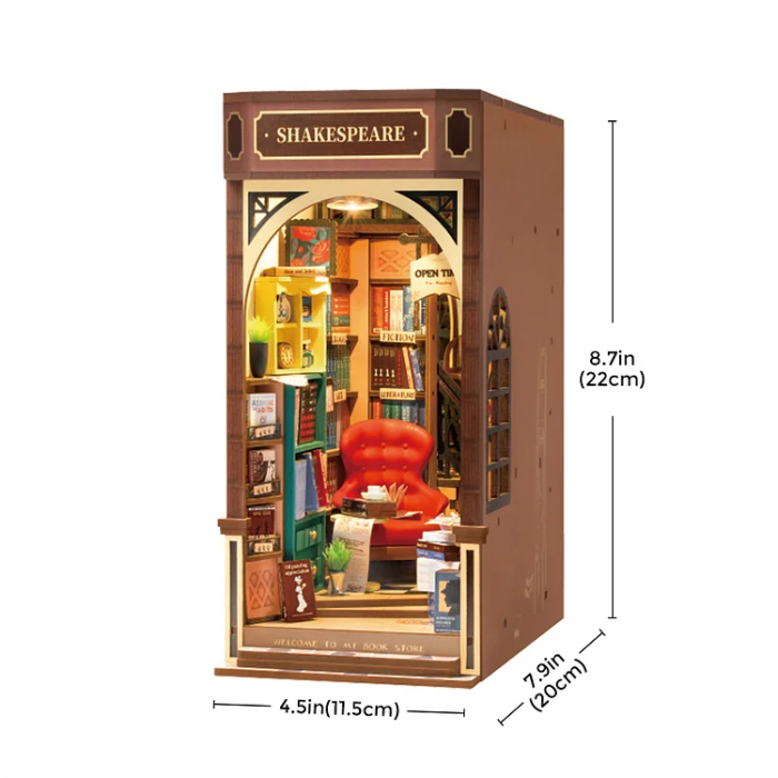 Book Nook, Cotor de carte DIY, Librarie, 194 piese [2]