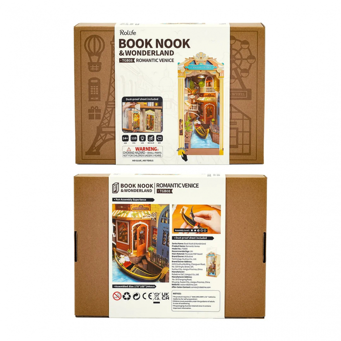 Book Nook, Cotor de carte DIY, Venetia Romantica, 110 piese [12]
