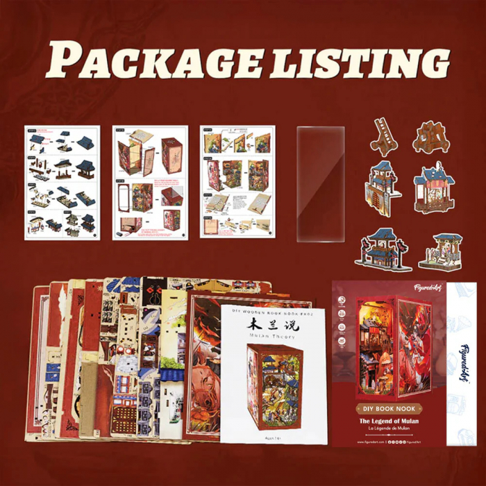 Puzzle 3D, Cotor de carte DIY, Legenda lui Mulan , 298 piese [12]