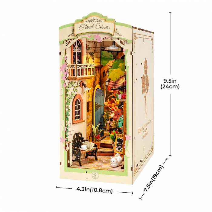Book Nook, Cotor de carte DIY, Colt cu flori, 164 piese [9]