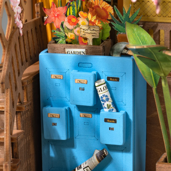 Book Nook, Cotor de Carte DIY, Gradina de Vacanta, 176 piese [9]