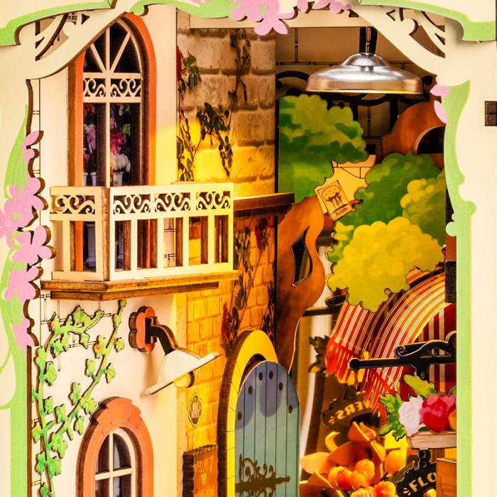 Book Nook, Cotor de carte DIY, Colt cu flori, 164 piese [4]