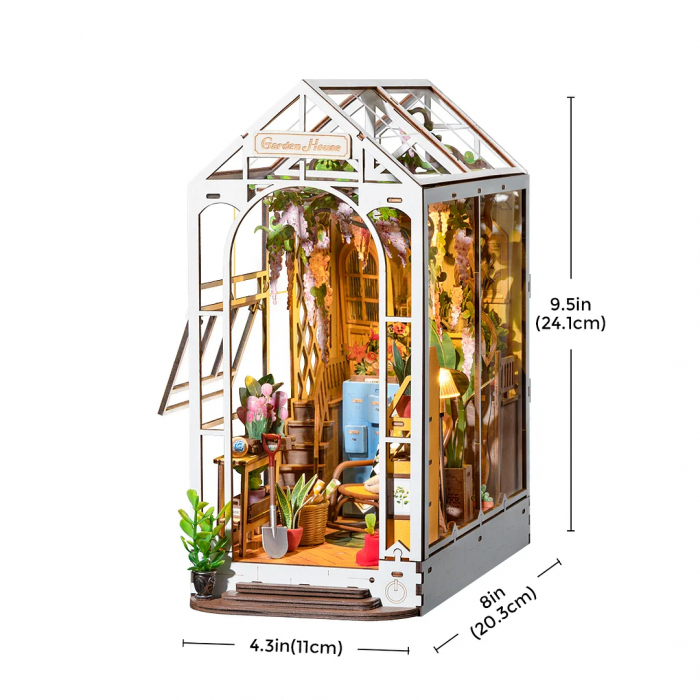 Book Nook, Cotor de Carte DIY, Gradina de Vacanta, 176 piese [5]