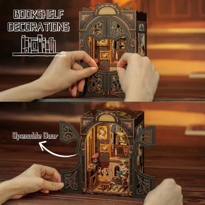 Book  Nook, Cotor de carte DIY, Biroul contelui pisica, 121 piese [10]