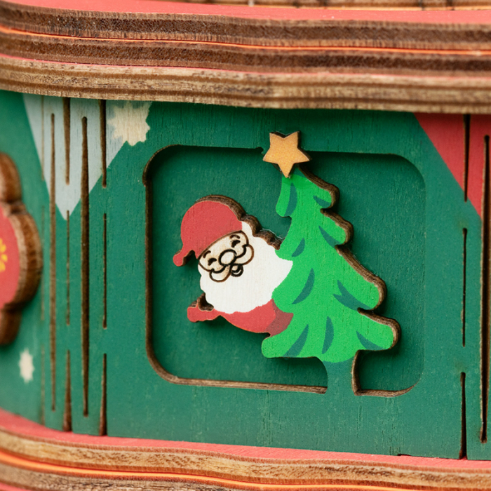 Puzzle 3D Cutie Muzicala, Orasul lui Mos Craciun, Lemn [5]