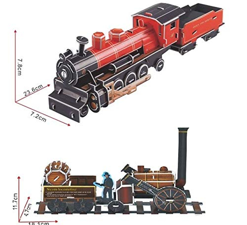 Puzzle 3D, din carton, Tren, 80 piese [2]