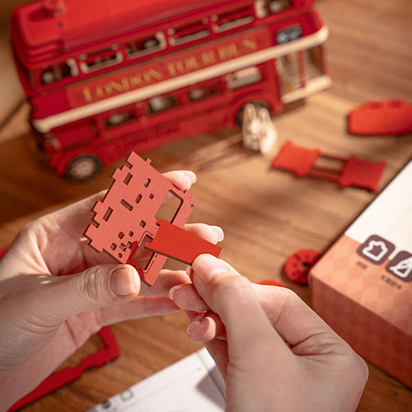 Puzzle 3D, din lemn, Autobuz londonez, 255 piese [8]