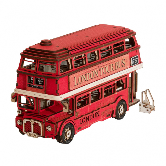 Puzzle 3D, din lemn, Autobuz londonez, 255 piese [1]