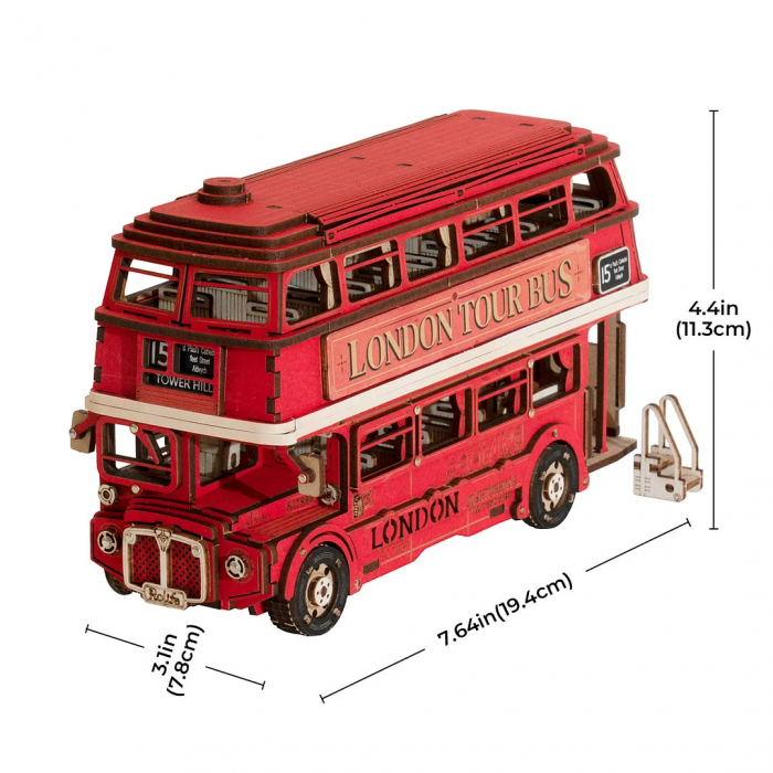 Puzzle 3D, din lemn, Autobuz londonez, 255 piese [2]