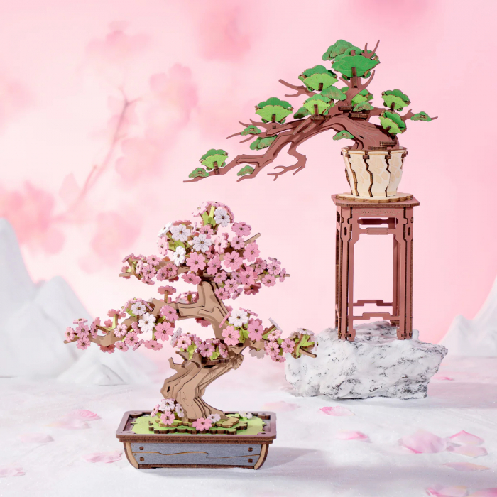 Puzzle 3D, din lemn, Bonsai pin, 115 piese [6]