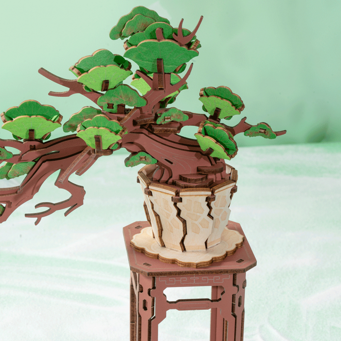 Puzzle 3D, din lemn, Bonsai pin, 115 piese [5]