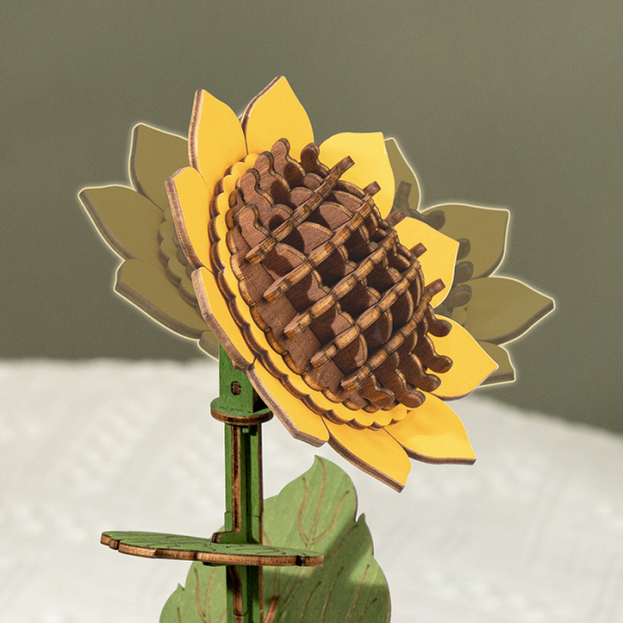 Puzzle 3D, din lemn, Buchet, 581 piese [5]