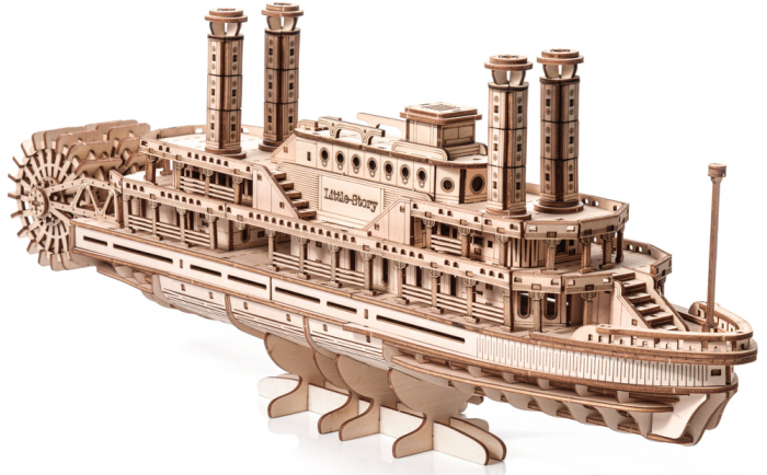 Puzzle 3D, din lemn, Vapor cu aburi, 384 piese [6]