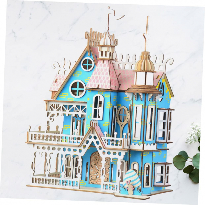 Puzzle 3D, din lemn, Vila fantastica, 174 piese [3]