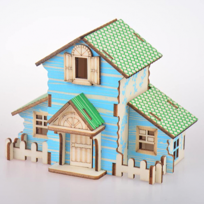 Puzzle 3D, din lemn, Casuta padurarului, 22 piese [4]