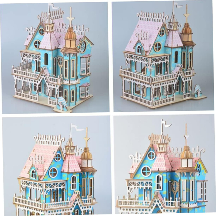 Puzzle 3D, din lemn, Vila fantastica, 174 piese [8]